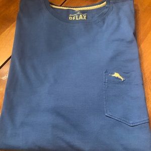 Tommy Bahama Blue Short Sleeve Tee with Embroidered Logo